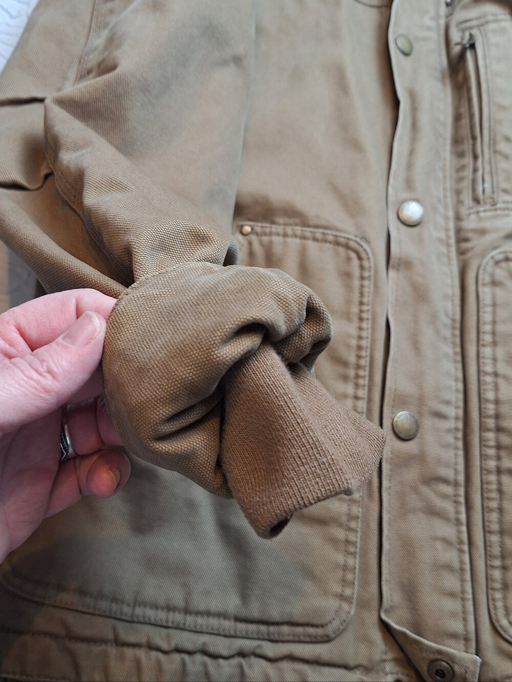 Real Ranch Canvas Long Jacket Coat, Size S - Picture 3 of 12